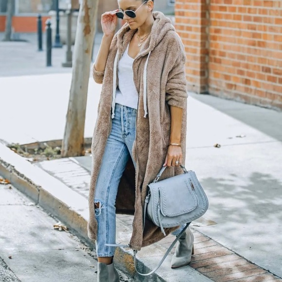 NIB HYFVE HYFVE HYFVE SNOOZE POCKETED SOFT KNIT HOODED JACKET🧥-MOCHA🤎, S, BNIB - Picture 4 of 7